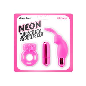 Kit Para Parejas Neon Pink Vibrador Y Anillo Vibrador