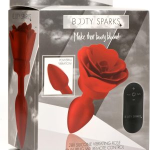 Plug Anal Vibrador Forma de Rosa Recargable