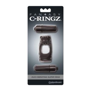 Anillo Vibrador Doble Motor Fantasy C-Ringz Negro