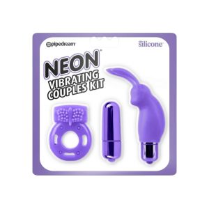 Kit Para Parejas Neon Purple Vibrador y Anillo Vibrador Pipedream